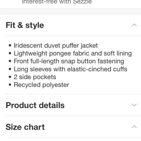 Women's Iridescent Shine Duvet Puffer
Jacket - Wild Fable Light Beige - Picture 4 of 6